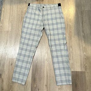 Zara - Plaid Dress Pants - Grey/Yellow